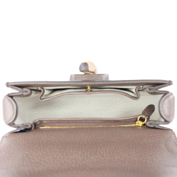 Gucci  Bamboo Small Jumbo Canvas Convertible Top Handle Bag Beige 675797 - Picture 10 of 12